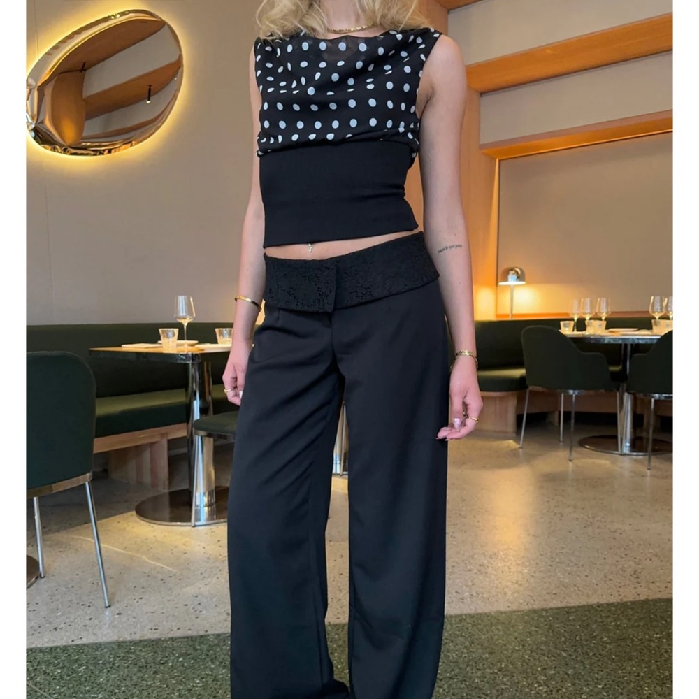 Black Wide Leg pants with Modern Silhouette